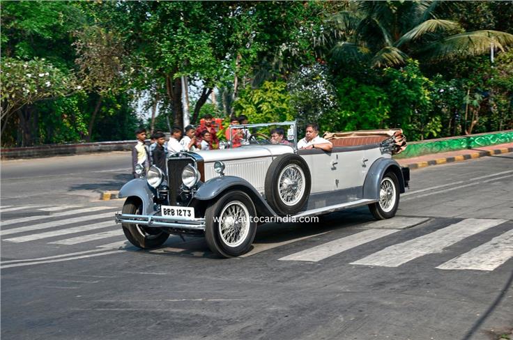 The vintage WO8 Nurburg rolling down the streets of South Bombay. 